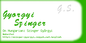 gyorgyi szinger business card